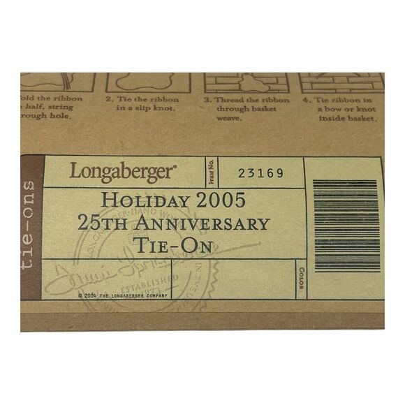 Longaberger 2005 Holiday 25th Christmas Anniversary Metal Basket Tie On #23169 - Picture 5 of 6